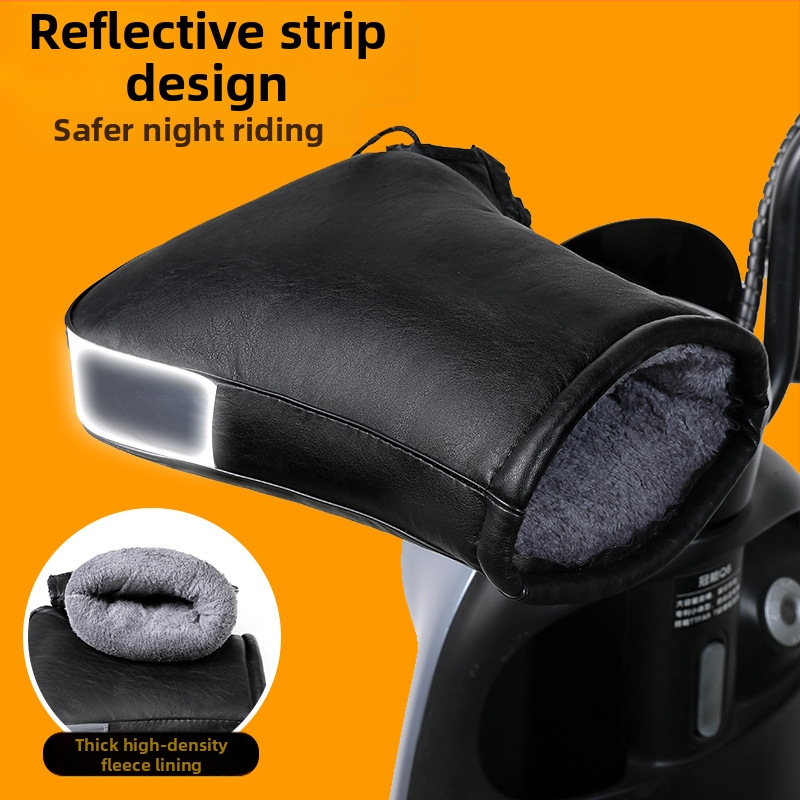 Elektrinio motociklo vairo rankenos dangtelis žiemai, atsparus vandeniui ir vėjui, storas dizainas šaltai, universalus tinka