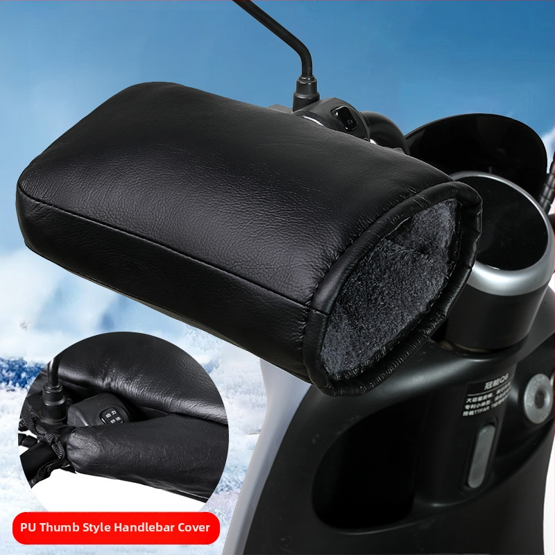 Elektrinio motociklo vairo rankenos dangtelis žiemai, atsparus vandeniui ir vėjui, storas dizainas šaltai, universalus tinka