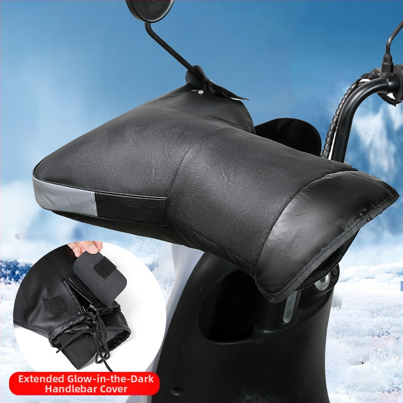 Elektrinio motociklo vairo rankenos dangtelis žiemai, atsparus vandeniui ir vėjui, storas dizainas šaltai, universalus tinka