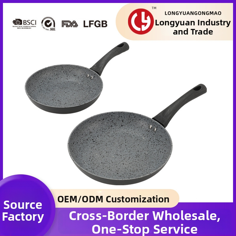 Maifan akmens wok rinkinys, non-stick danga, aliuminio korpusas, daugiasluoksnis dugnas, lengvas dūmas, mažai aliejaus gaminimas, tinka omletėms ir kepsniams