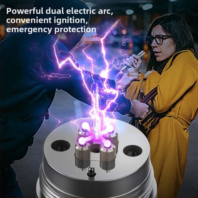 Lauko žibintas kemperiams ir asmeninei apsaugai, aliuminio lydinio korpusas, lazerinis šviesos šaltinis, teleskopinis priartinimas, 5W, įkraunama baterija (talpa 500)