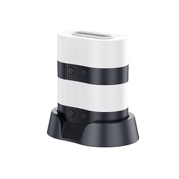 Νυχτερινό φως με ενσωματωμένη μπαταρία και LED, γεωμετρικός 3D σχεδιασμός από ABS, διαστάσεις 38×68×40 mm