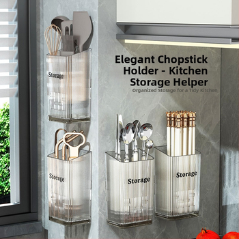 Sieninis lazdelė laikiklis be gręžimo, drenažo dizainas, PP medžiaga, daugiafunkcinis virtuvės organizatorius