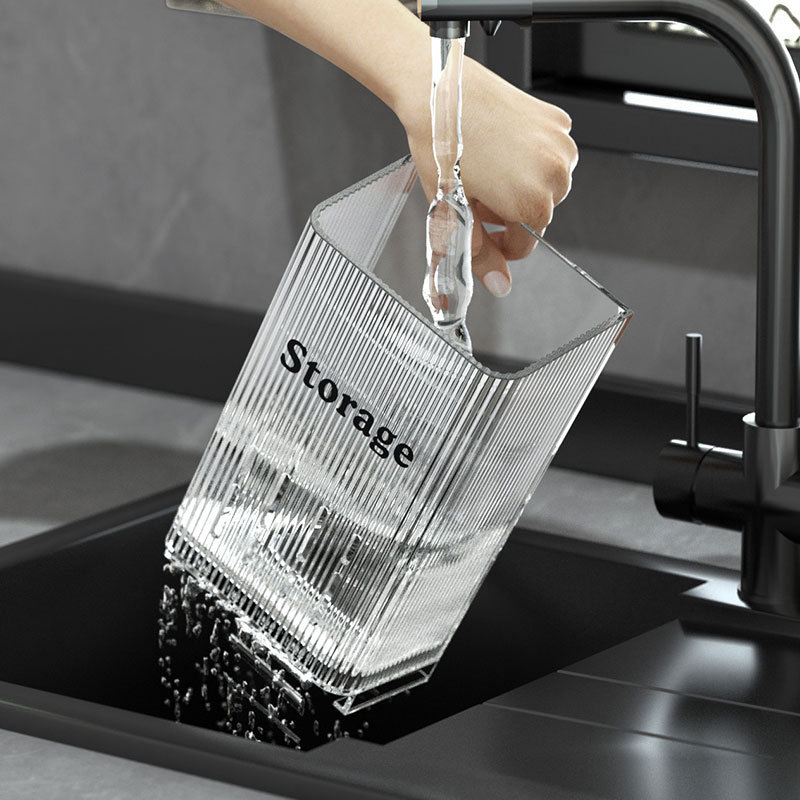 Sieninis lazdelė laikiklis be gręžimo, drenažo dizainas, PP medžiaga, daugiafunkcinis virtuvės organizatorius