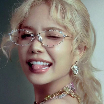 Ovalios formos akiniai nuo saulės su metaliniu rėmeliu, deimantinio kaspino dizainas, padengti lęšiai, lęšio storis 1.0 mm, skaidrumas 99%, modelis 7631