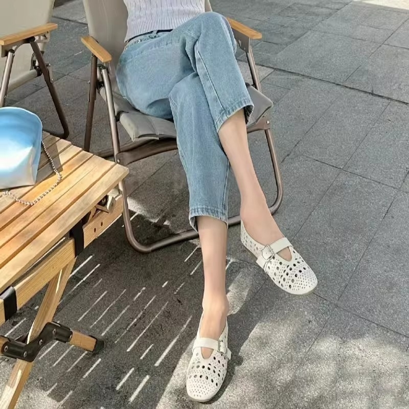 Naiste Mary Jane plätud, hingavad, ümmarguse ninaga, ülemine materjal: super fiber, kummist tald, ühe-riba kinnitusega