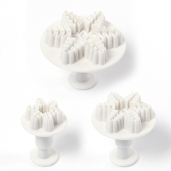 Set kalupa za kekse s pahuljom snijega – 3 komada, plastični, za fondant