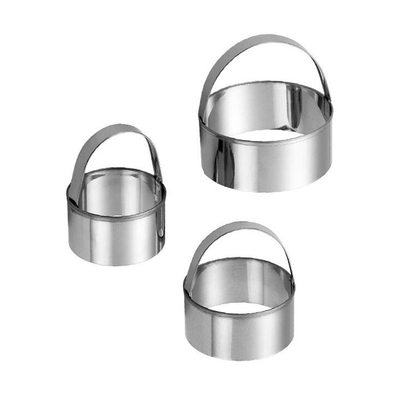 Set od 3 nehrđajućih kalupa za kekse, okrugli kalupi za pečenje