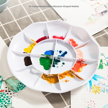 Deli diskinė paletė spalvų maišymui, piešimo įrankis akvarelei ir guašui