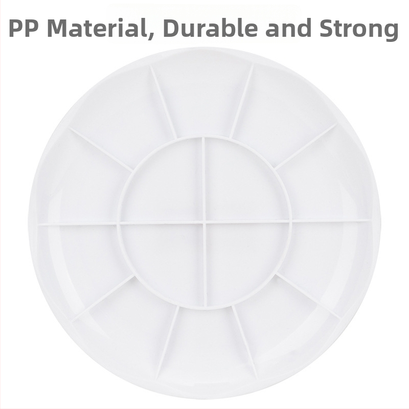 Deli diska palete krāsu sajaukšanai, zīmēšanas rīks akvarelai un guašai