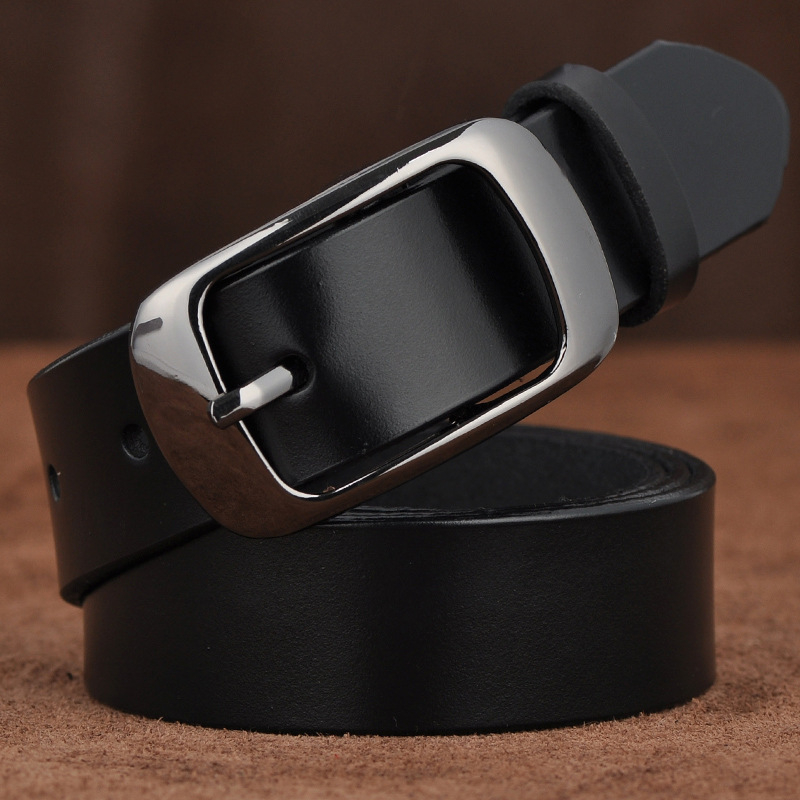 Moteriška natūralios odos juosta, paprastas ir stilingos dizainas, sagtis iš lydinio, užsegimas smeigtuku, universalus mados aksesuaras