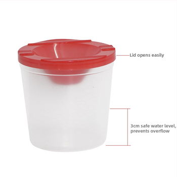 Daugybinio naudojimo nepralaidus nešiojamas teptukų plovimo puodelis su spalvų palete