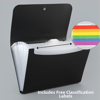 13-skyrčių akordeoninė dokumentų byla, plastikinė konstrukcija, didelė talpa, spausdintas logotipas, pritaikymas, licencijuotas privatų prekės ženklas