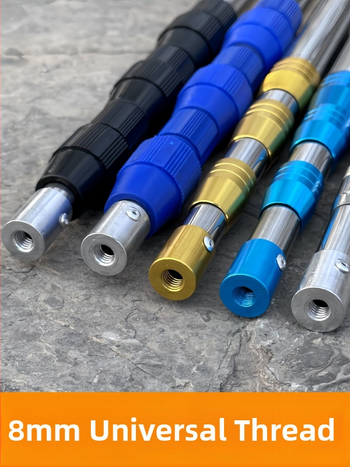 Nerūdijančio plieno teleskopinė tinklinė lazda, išsiplečianti, 2-6 dalys; skirta vaisių skynimui, apšvietimo stendui ir žvejybos tinklui.