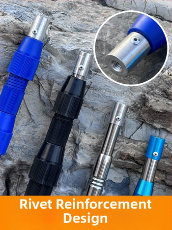 Nerūdijančio plieno teleskopinė tinklinė lazda, išsiplečianti, 2-6 dalys; skirta vaisių skynimui, apšvietimo stendui ir žvejybos tinklui.