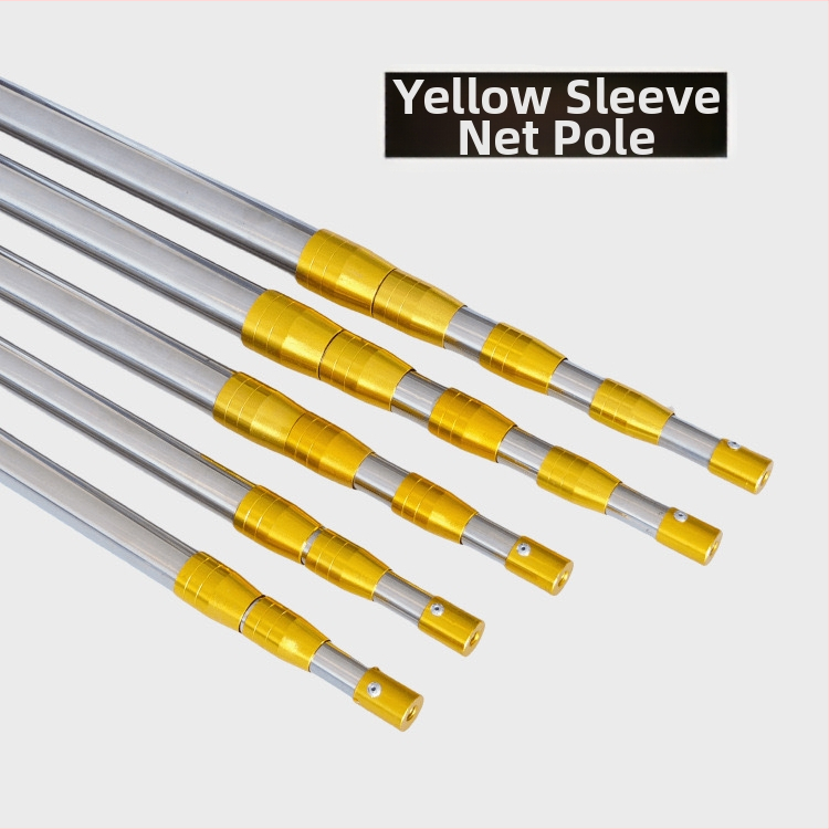 Nerūdijančio plieno teleskopinė tinklinė lazda, išsiplečianti, 2-6 dalys; skirta vaisių skynimui, apšvietimo stendui ir žvejybos tinklui.