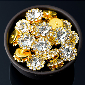 Accesoriu pentru păr cu strasuri: fundă dublu-strat în formă de floare, cu diamante cusute manual, finisaj electroplatinat