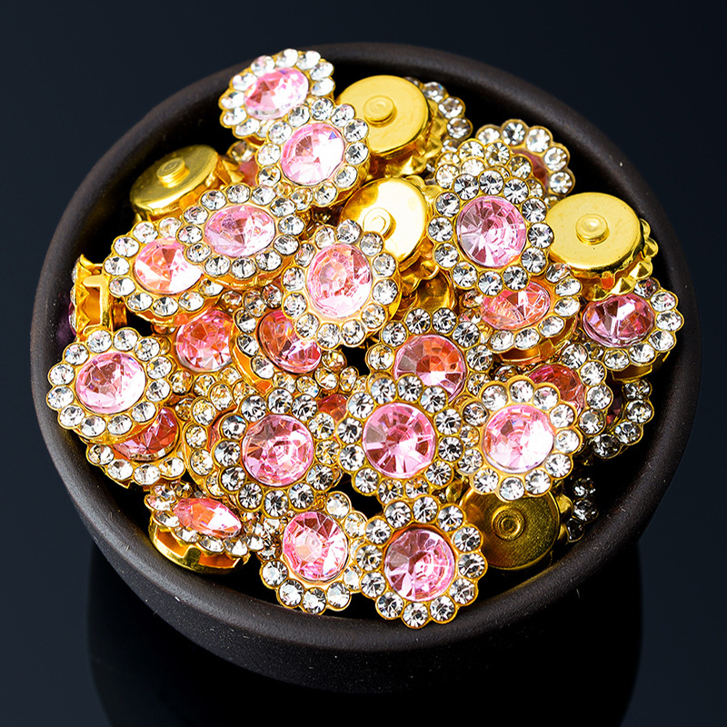 Accesoriu pentru păr cu strasuri: fundă dublu-strat în formă de floare, cu diamante cusute manual, finisaj electroplatinat