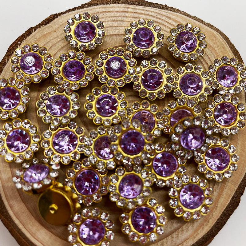 Accesoriu pentru păr cu strasuri: fundă dublu-strat în formă de floare, cu diamante cusute manual, finisaj electroplatinat