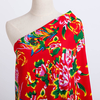 Țesătură din 100% bumbac twill jacquard cu imprimeu vegetal — motiv floral mare în stil nord-estic