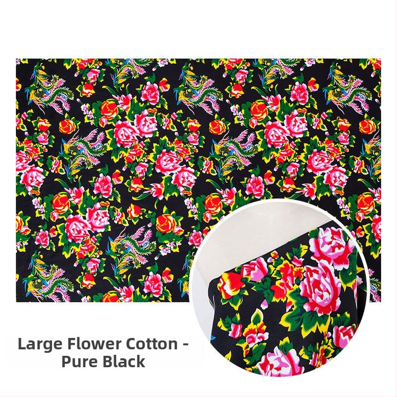 100% medvilnės twill džakardo audinys su augaliniu spaudu — šiaurės rytų stiliaus didelis gėlių motyvas