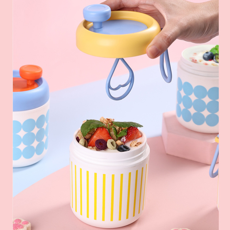 Kaasaskantav Hommikusass: Puderikauss Tiheda Lukustusega, 501–800 ml, Toiduklass Plastikas