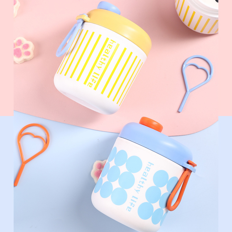 Kaasaskantav Hommikusass: Puderikauss Tiheda Lukustusega, 501–800 ml, Toiduklass Plastikas