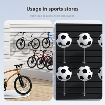 PVC sieninis display stovas su keliais kabliukais, vienos dalies PVC liejimas, apkrova virš 30 kg