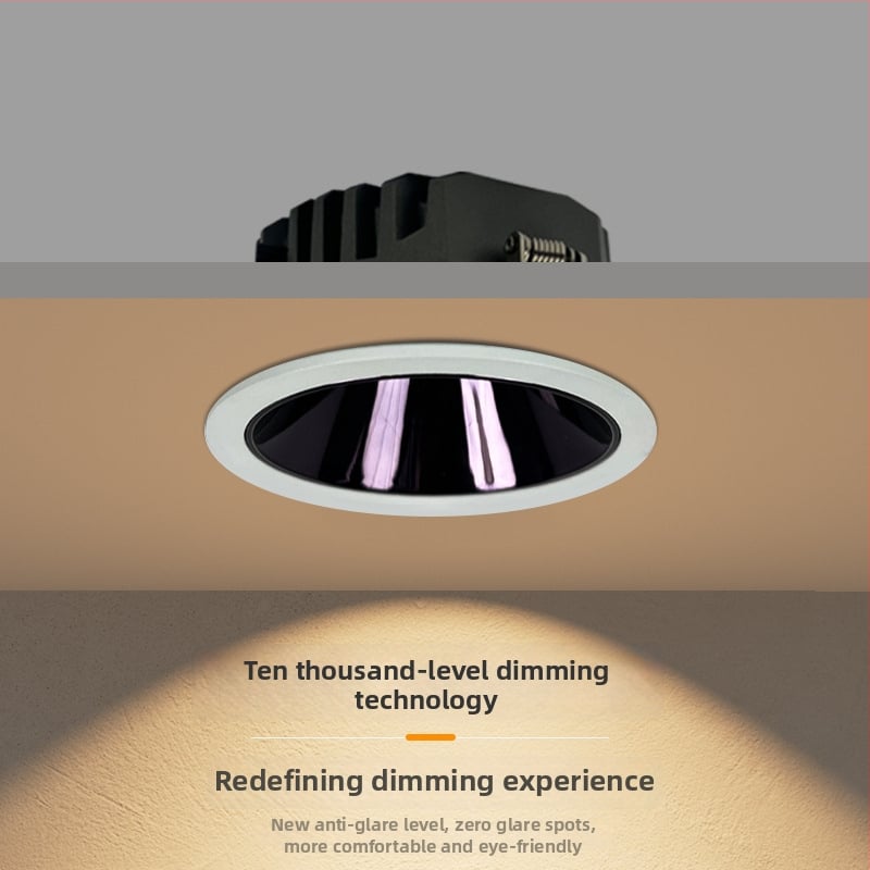 Ultra vékony mennyezeti LED beépített downlight, anti‑fényvisszaverődés, intelligens fényerő- és színbeállítás, COB keskeny keret, CRI ≥95, feszültség ≤36V, vezérlés távirányítóval/smarth/hang