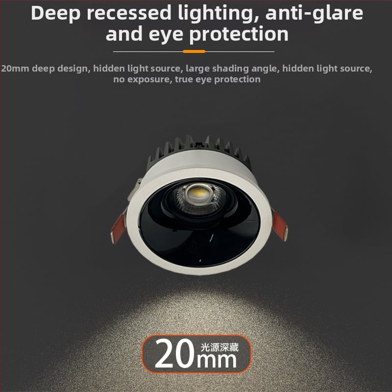 Ultra vékony mennyezeti LED beépített downlight, anti‑fényvisszaverődés, intelligens fényerő- és színbeállítás, COB keskeny keret, CRI ≥95, feszültség ≤36V, vezérlés távirányítóval/smarth/hang