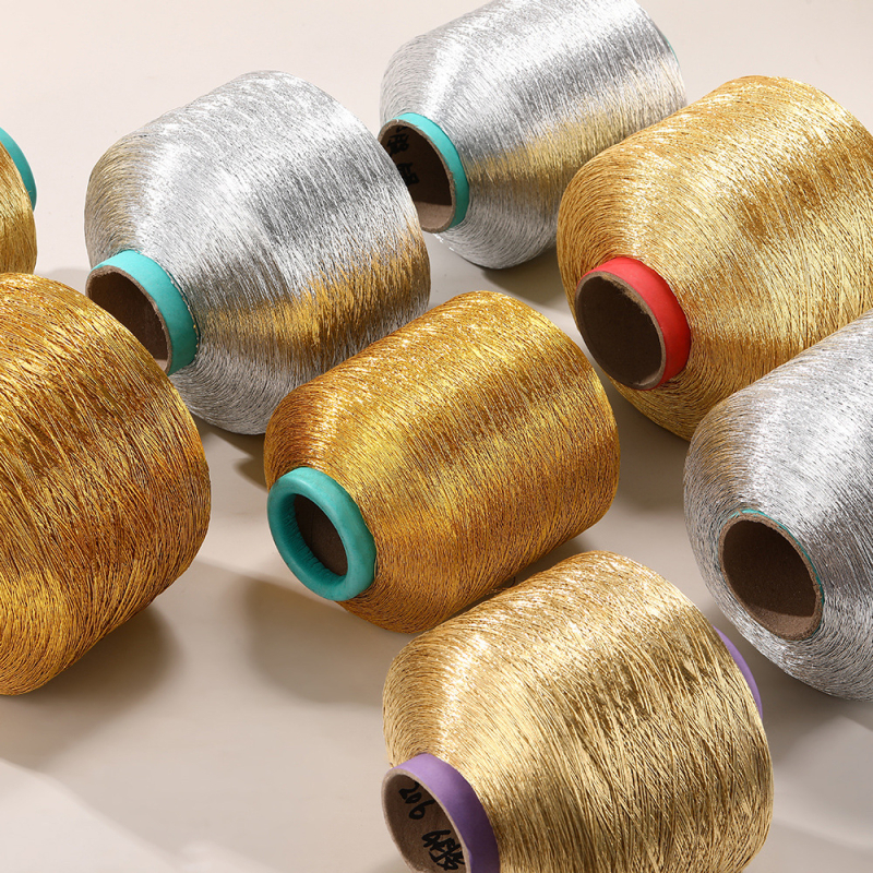 Yanchuan aukso ir sidabro siūlai iš medvilnės pluošto – siuvimui ir tekstilei - poliesteris (4- ir 6- gijų)
