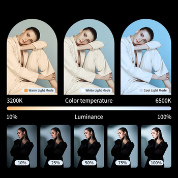 LED svjetlo za dopunu fotografija i live streamanja, plosnati panel, prijenosno, za stolnu uporabu, tri boje temperature, snaga ispod 10W, napon 200-220V, model VL-60 bi