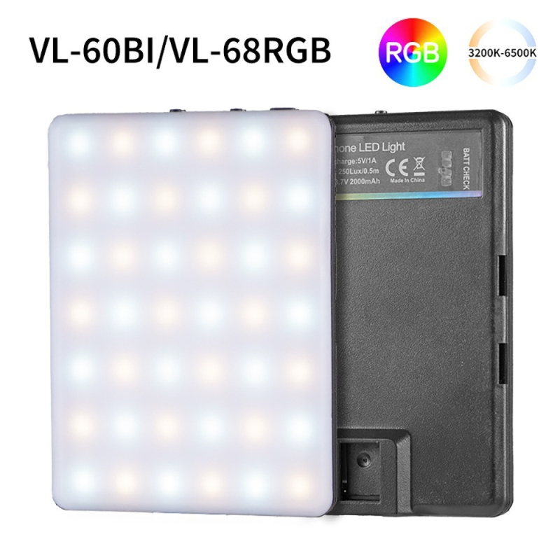 LED svjetlo za dopunu fotografija i live streamanja, plosnati panel, prijenosno, za stolnu uporabu, tri boje temperature, snaga ispod 10W, napon 200-220V, model VL-60 bi