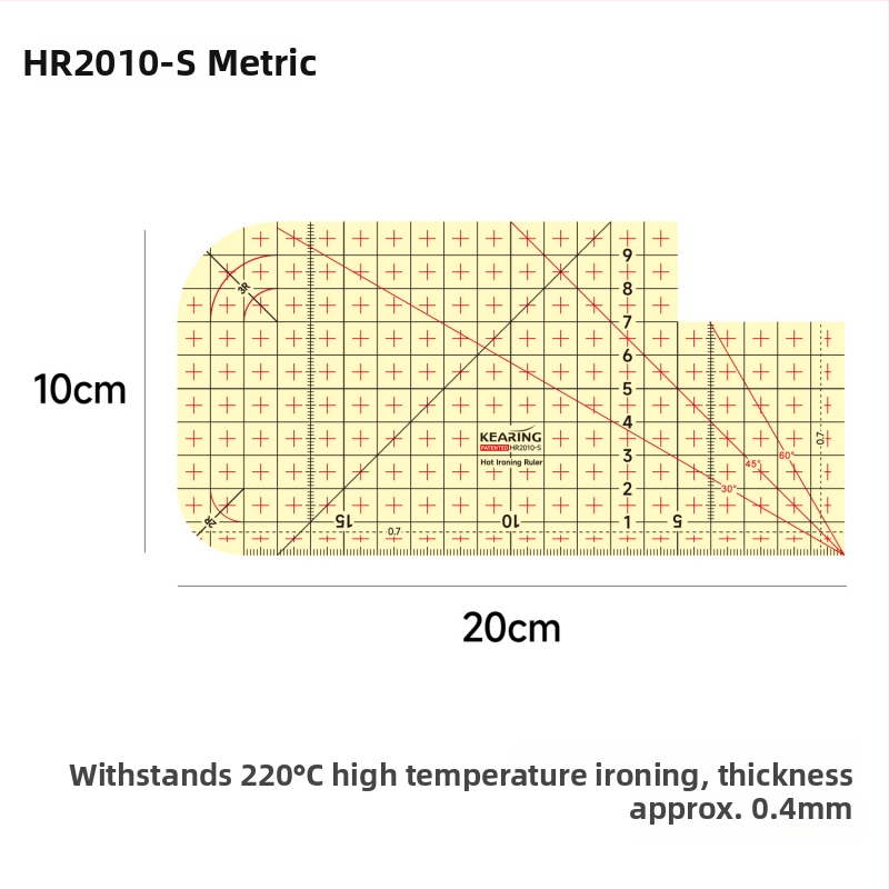 Kolding sentimeetriline joonlaud — plastikkorpus, kohandatav trükk, pakend 1/12/240