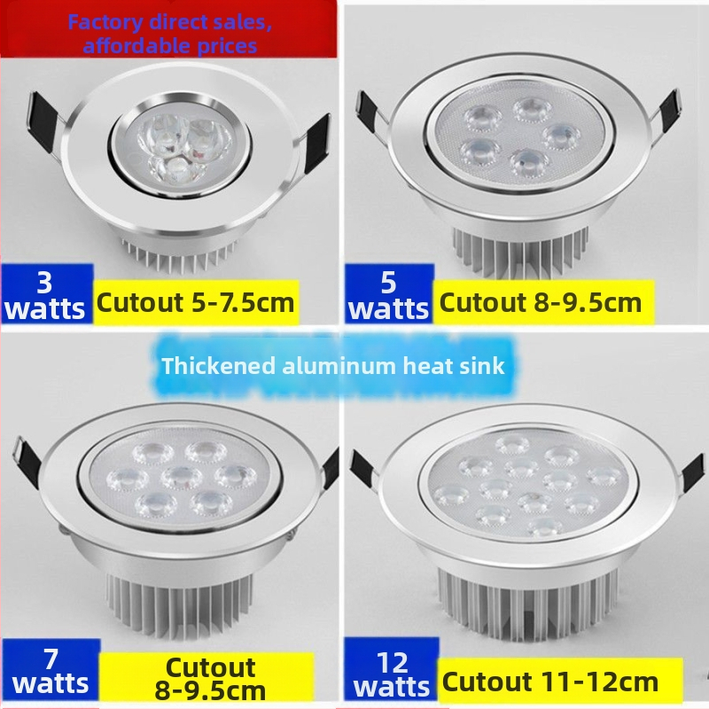 LED laevalgus, sisseehitatud downlight, reguleeritav nurk, võimsus 3W/5W/7W/12W, pinge 110–240V, CRI ≥95