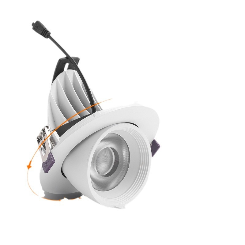 LED вградена таванна лампа за измиване на стени, регулируем ъгъл, антиотразяваща, алуминиево тяло, CRI ≥90, 220V