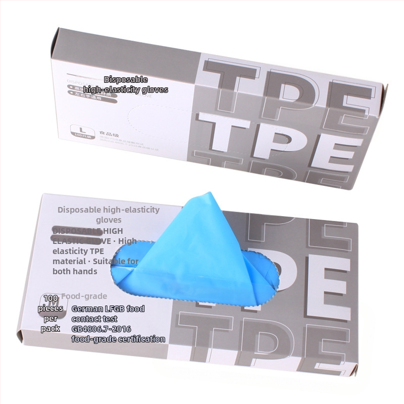 Vienkartinės TPE pirštinės, maisto kokybės, skaidrios, storis 0,05–0,1 mm, cateringu