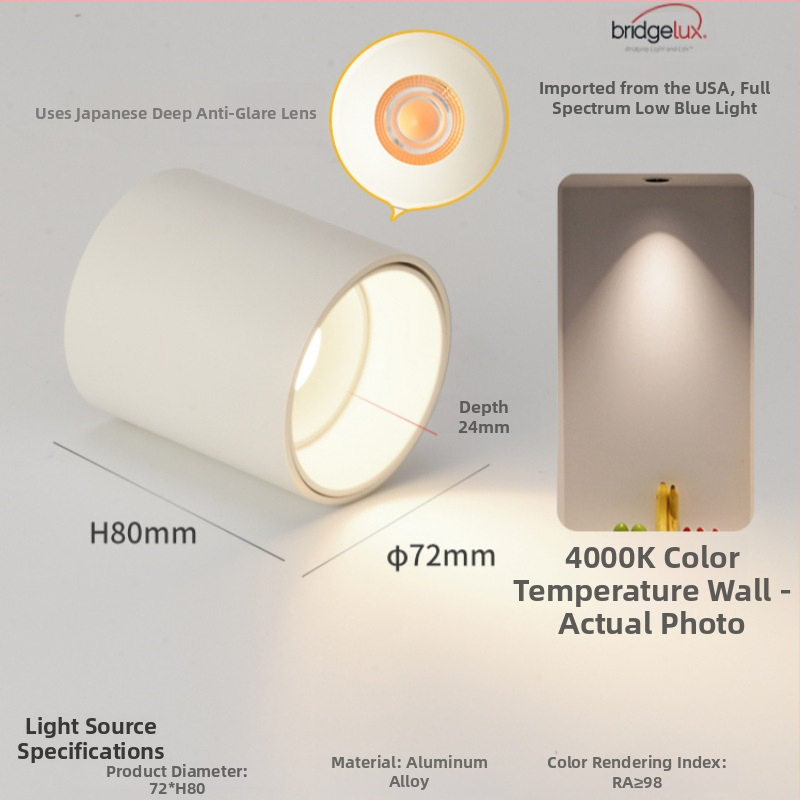 Povrchovo montovaný LED downlight, 6-10W, 220V, CRI ≥90