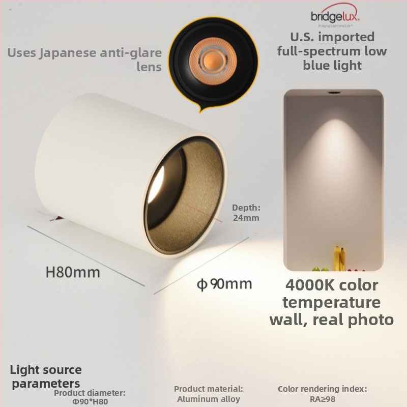 Povrchovo montovaný LED downlight, 6-10W, 220V, CRI ≥90