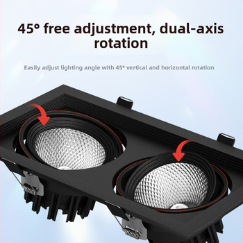 Ristküline sisseehitatud LED-ristlaga valgus koos kahekordse downlightiga, alumiiniumkorpus, 220V, CRI ≥95, mitteintelligentne juhtimine