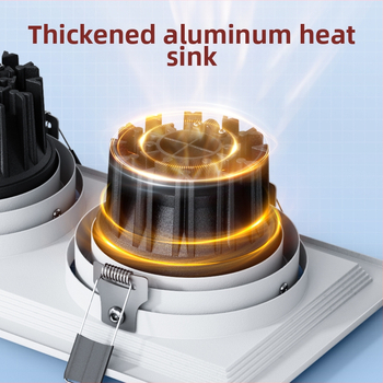 Ristküline sisseehitatud LED-ristlaga valgus koos kahekordse downlightiga, alumiiniumkorpus, 220V, CRI ≥95, mitteintelligentne juhtimine