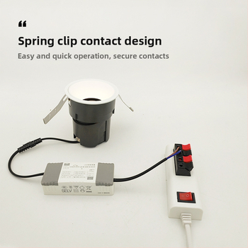 LED testavimo klipsas lempoms ir downlight'ams – 10A, 200W, 110-240V, 100g, korpusas: plastikas + varinis laidinys