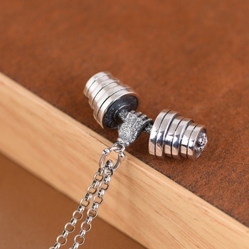 Kaklo papuošalas su hantelių pakabuku, vario medžiaga, U formos geometrinis dizainas, elektroplatuotas, etninis stilius, pavasaris 2023