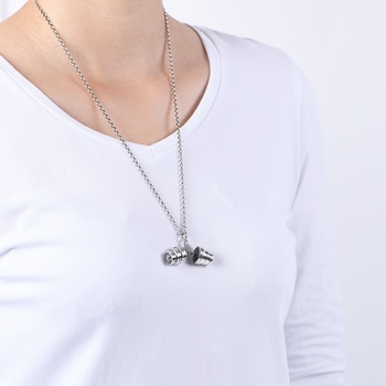 Kaklo papuošalas su hantelių pakabuku, vario medžiaga, U formos geometrinis dizainas, elektroplatuotas, etninis stilius, pavasaris 2023