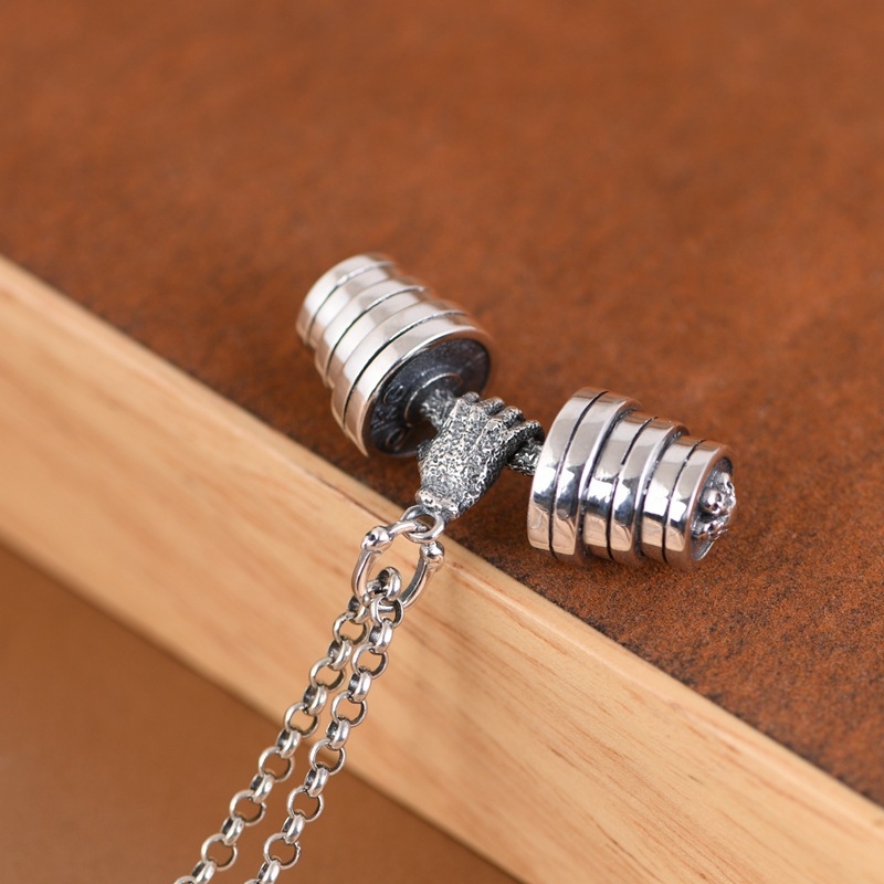 Kaklo papuošalas su hantelių pakabuku, vario medžiaga, U formos geometrinis dizainas, elektroplatuotas, etninis stilius, pavasaris 2023