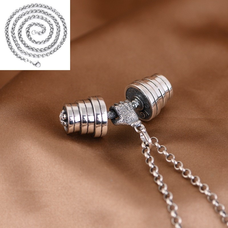 Kaklo papuošalas su hantelių pakabuku, vario medžiaga, U formos geometrinis dizainas, elektroplatuotas, etninis stilius, pavasaris 2023