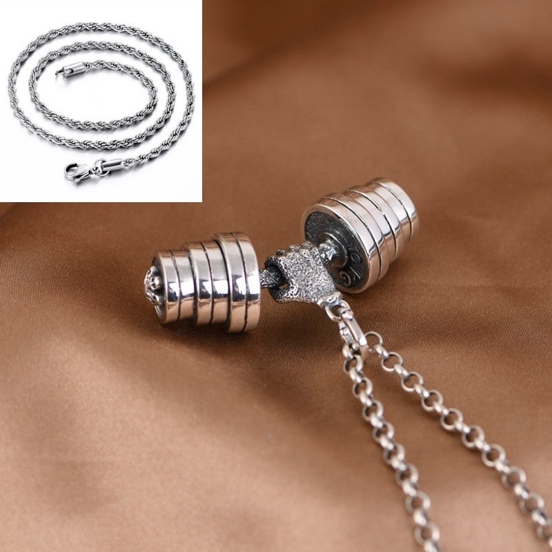 Kaklo papuošalas su hantelių pakabuku, vario medžiaga, U formos geometrinis dizainas, elektroplatuotas, etninis stilius, pavasaris 2023