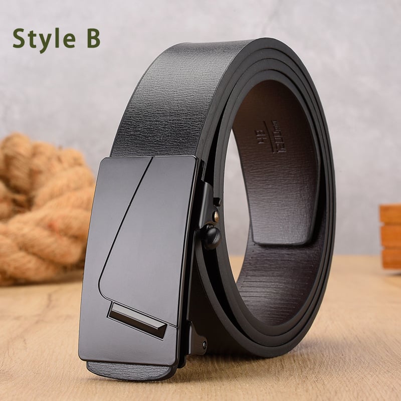 Centură pentru bărbați: cataramă automată clasică, curea din PU, cataramă netedă, stil de afaceri, Kimbottom