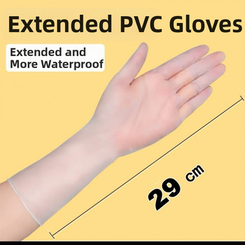 Vienkartinės PVC pirštinės, maisto kokybės, atsparios vandeniui ir aliejui, suderinamos su jutikliniu ekranu