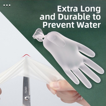 Vienkartinės PVC pirštinės, maisto kokybės, atsparios vandeniui ir aliejui, suderinamos su jutikliniu ekranu